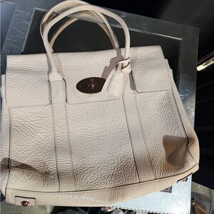 Mulberry Bayswater Beige Patent Leather Rose Gold